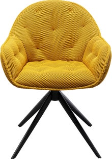 Chaise pivotante Carlito Mesh jaune – Imagen-1.