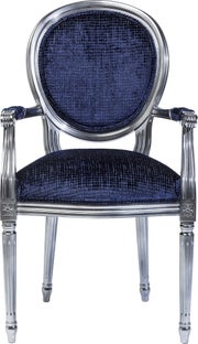 Krzesło z podłokietnikami Posh 56x98 cm granatowe – obraz-1
