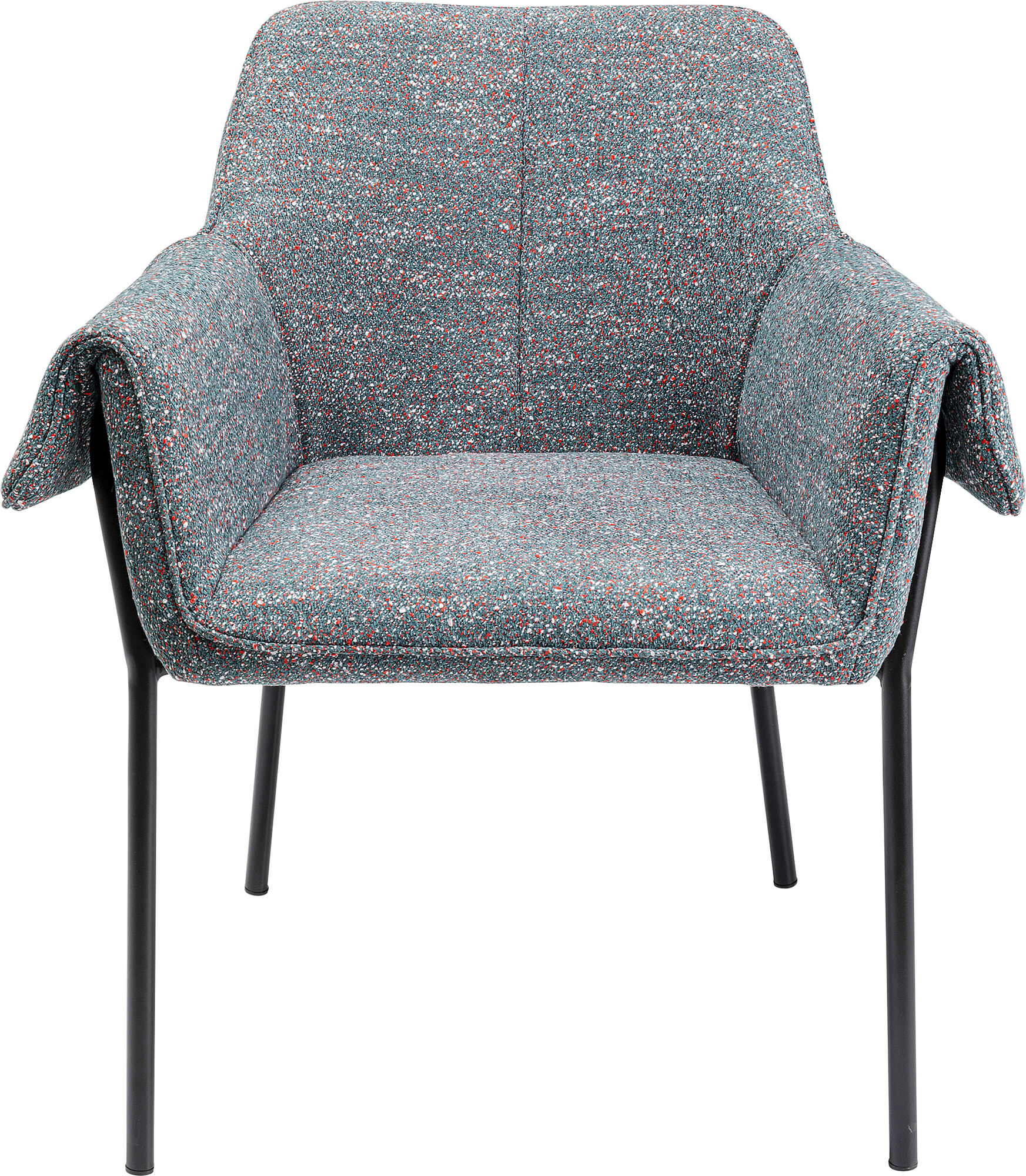 Silla tapizada con reposabrazos gris 70x85 cm patas negras – Imagen-1.