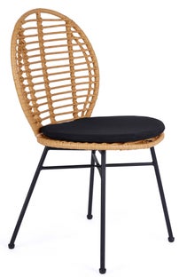 Krzesło z rattanu syntetycznego i metalowymi nogami 57x90 cm – obraz-1