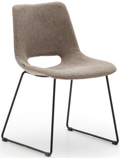 Krzesło brązowe - nogi stalowe czarne 49x78 cm – obraz-1