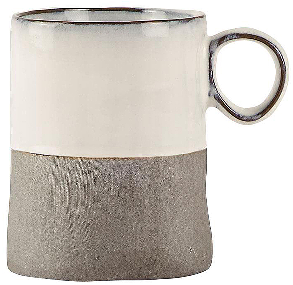 Kubek Angharad Ø8x11 cm biało-szary – obraz-1