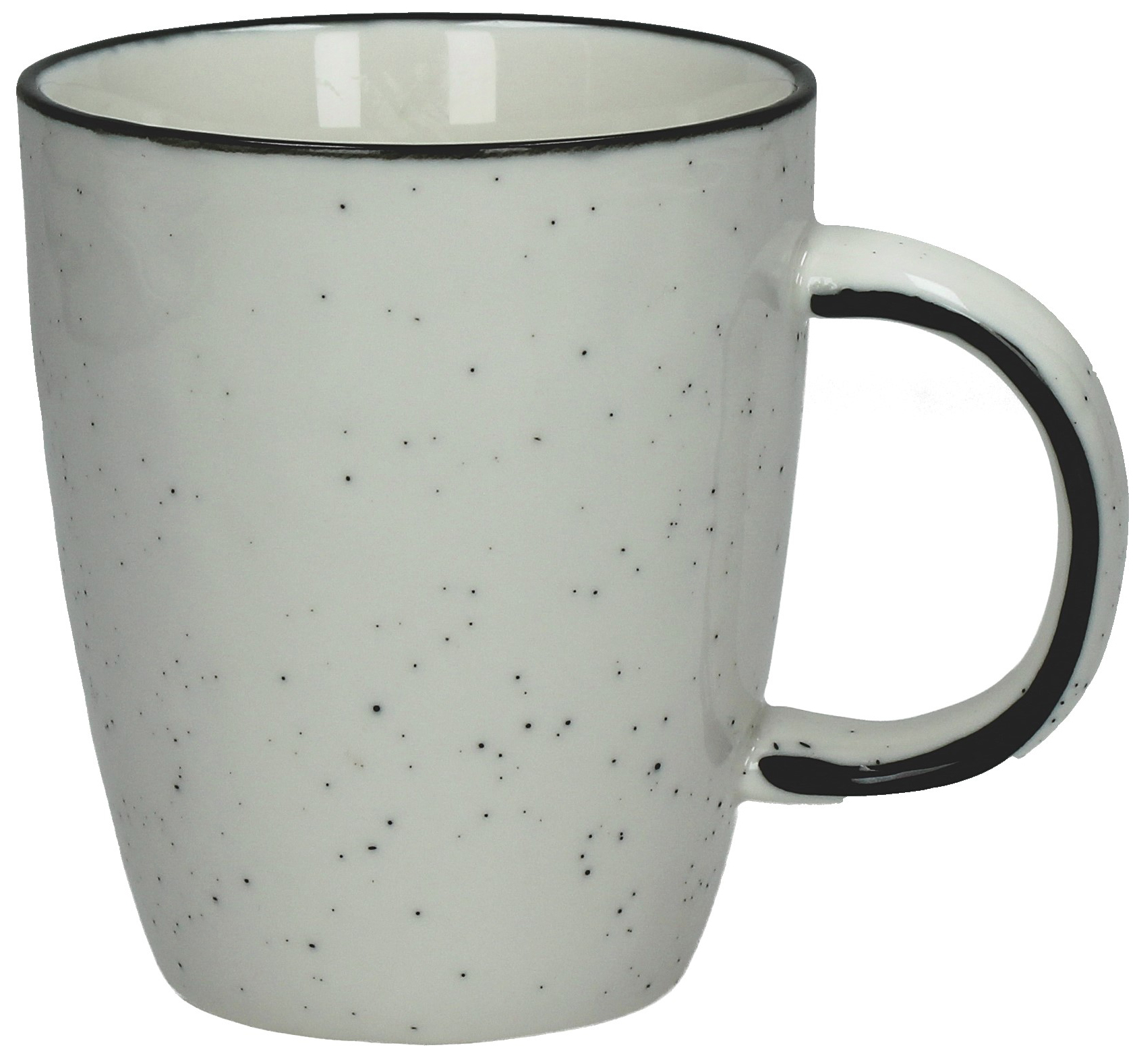 Kubek porcelanowy biały nakrapiany – obraz-1