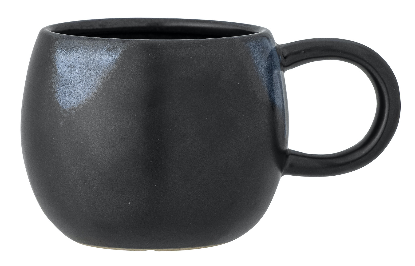 Kubek kamionkowy czarny pękaty 480 ml – obraz-1