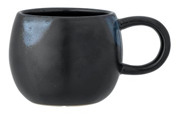 Kubek kamionkowy czarny pękaty 480 ml – obraz-1