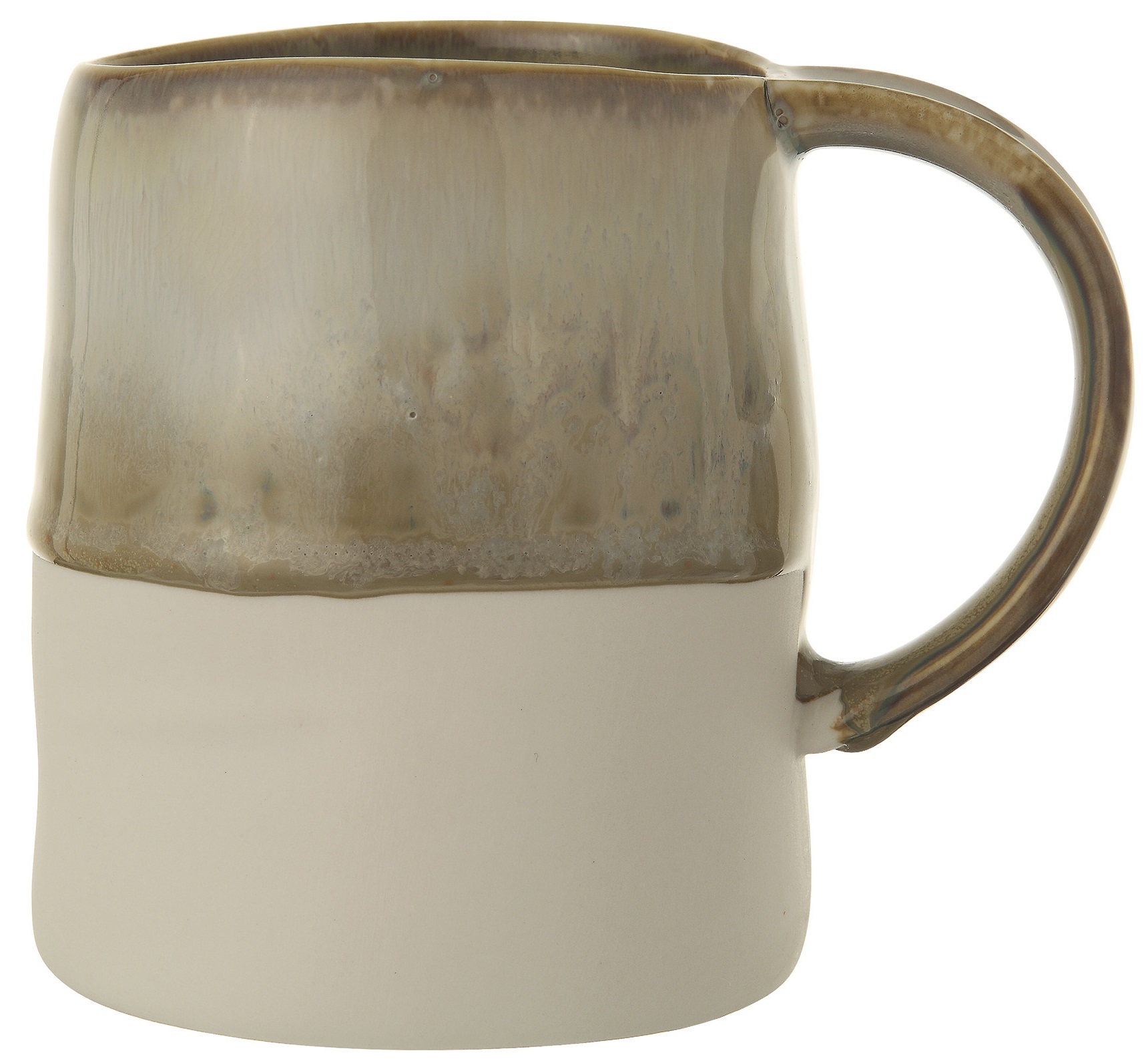 Kubek ceramiczny beżowo brązowy 450ml – obraz-1