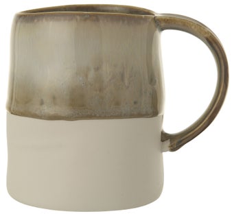 Kubek ceramiczny beżowo brązowy 450ml – obraz-1