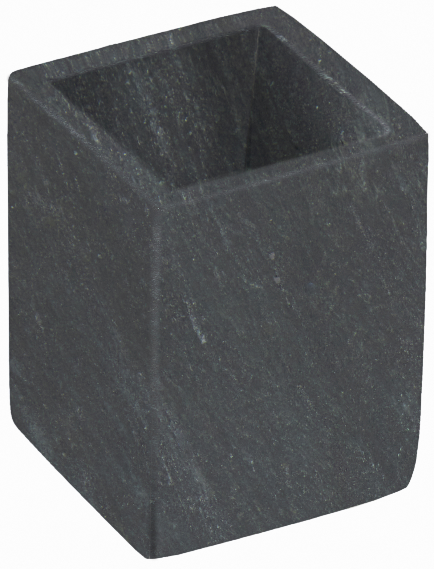 Kubek na szczoteczki do zębów marmur grafitowy 8x8 cm – obraz-1