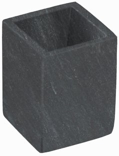 Kubek na szczoteczki do zębów marmur grafitowy 8x8 cm – obraz-1