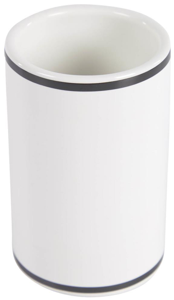 Kubek łazienkowy biały ceramiczny Ø7x11 cm – obraz-1