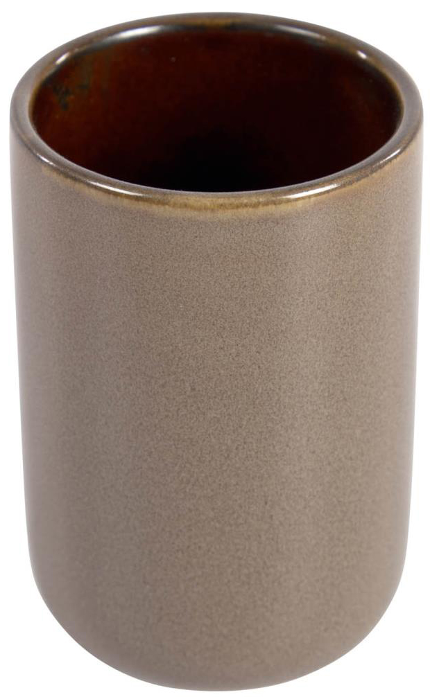 Kubek łazienkowy brązowy ceramiczny Ø7x10 cm – obraz-1