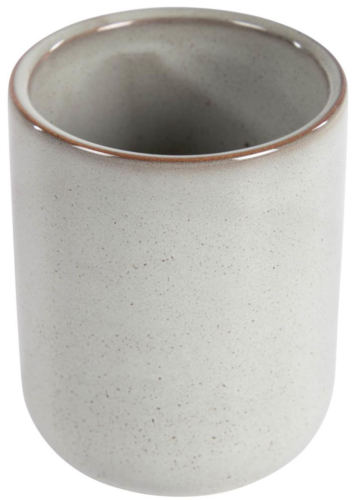 Kubek łazienkowy szary ceramiczny Ø8x10 cm – obraz-1