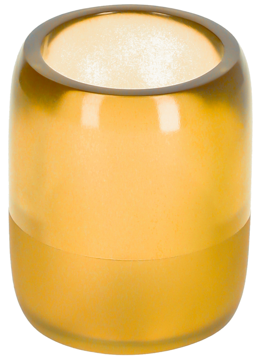 Kubek na szczoteczki do zębów żółty 8x9 cm – obraz-1