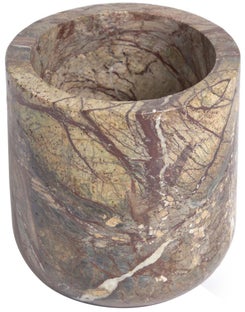 Kubek łazienkowy marmur brązowy Ø8x10 cm – obraz-1