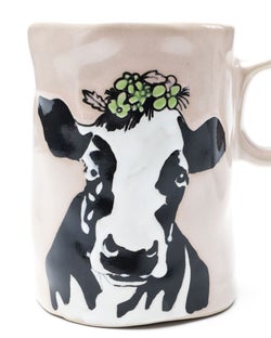 Kubek Miss Cow Ø8x11 cm jasnoróżowy – grafika-1.