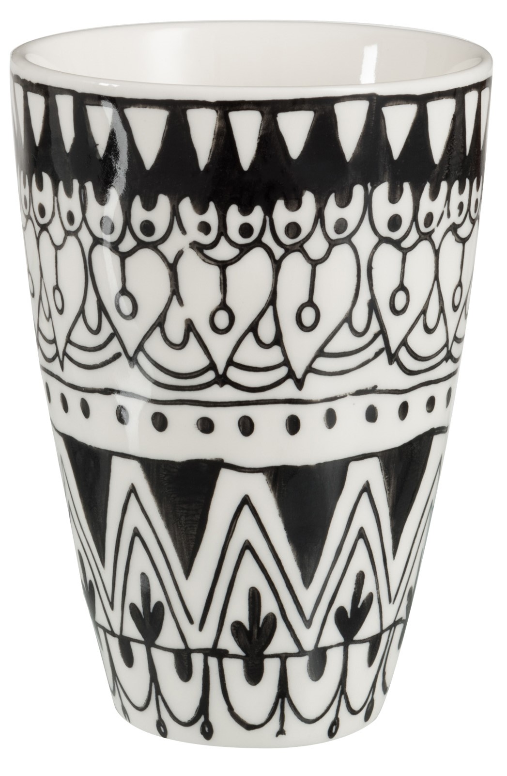 Kubek ceramiczny biało czarny  – obraz-1