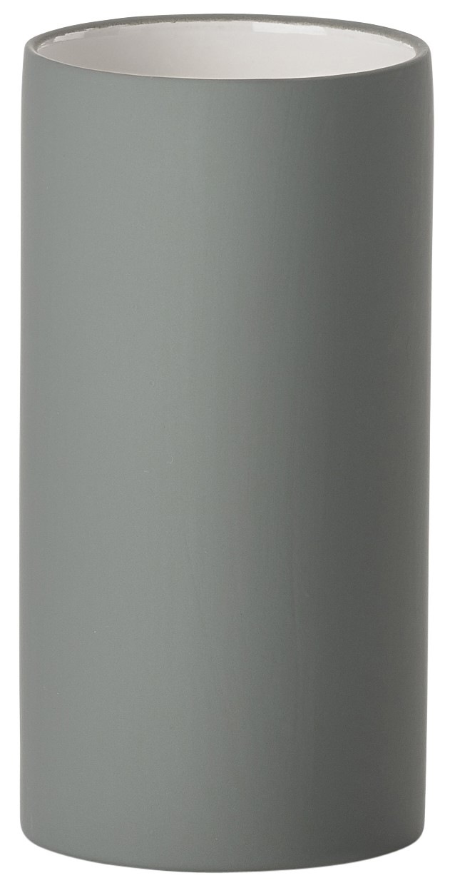 Kubek na szczoteczki porcelanowy szary 6x12 cm – obraz-1