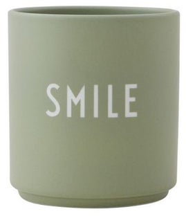 Kubek porcelanowy zielony Smile – obraz-1