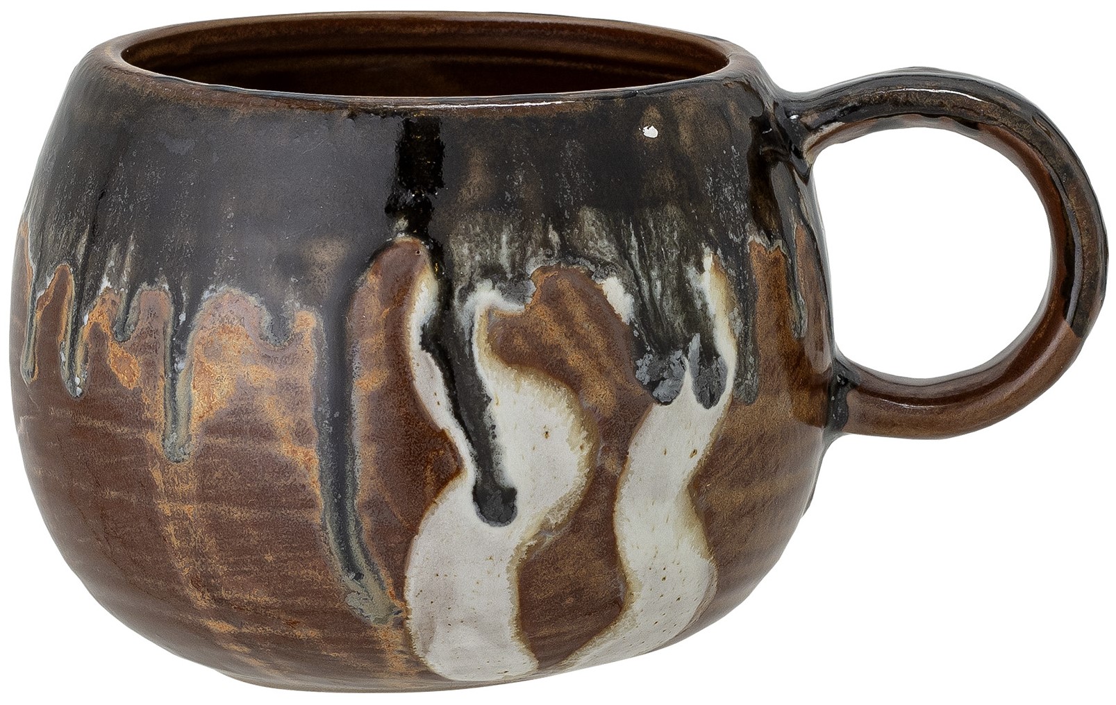 Kubek kamionkowy brązowy pękaty 510 ml – obraz-1