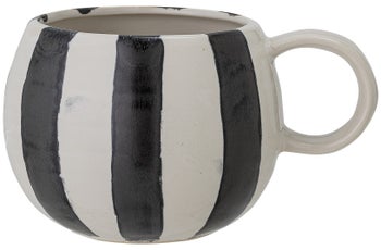 Kubek kamionkowy czarno biały pękaty 510 ml – obraz-1