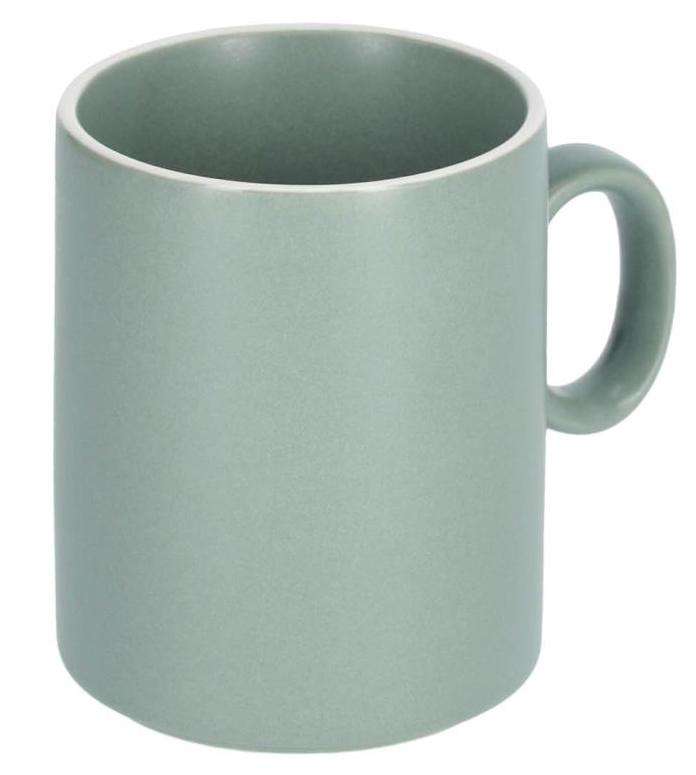 Kubek porcelanowy zielony matowy prosty – obraz-1