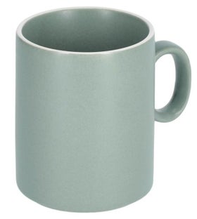Kubek porcelanowy zielony matowy prosty – obraz-1