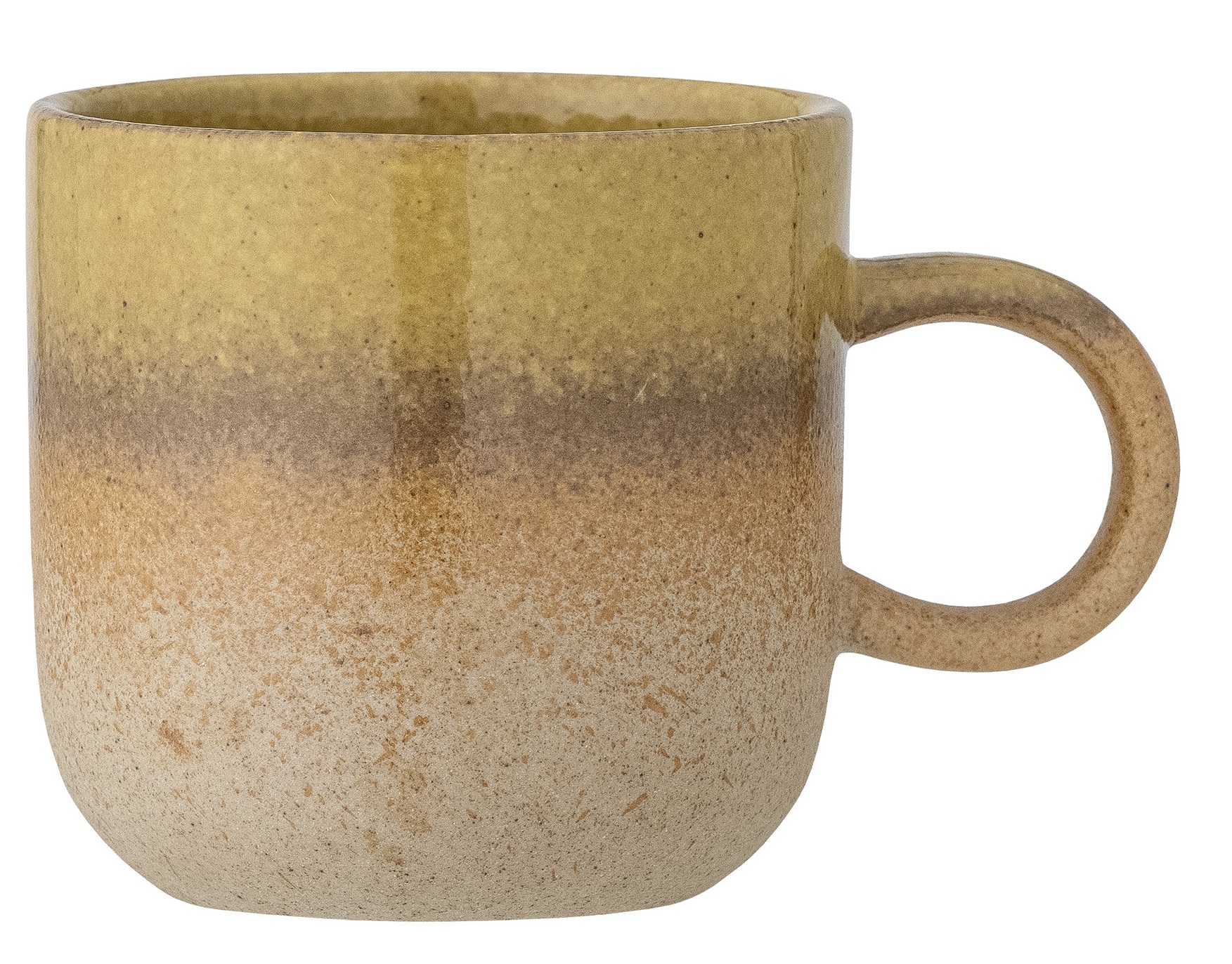 Kubek w stonowanych odcieniach brązu i żółtego z porcelany 0,2 L  – obraz-1