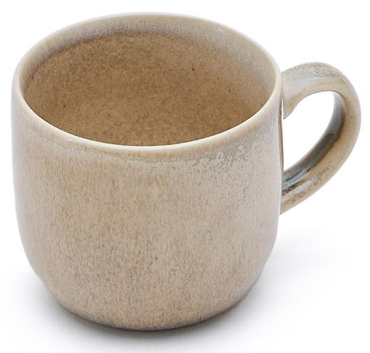 Kubek z uchem ceramiczny w kolorze szarym 200 ml – obraz-1