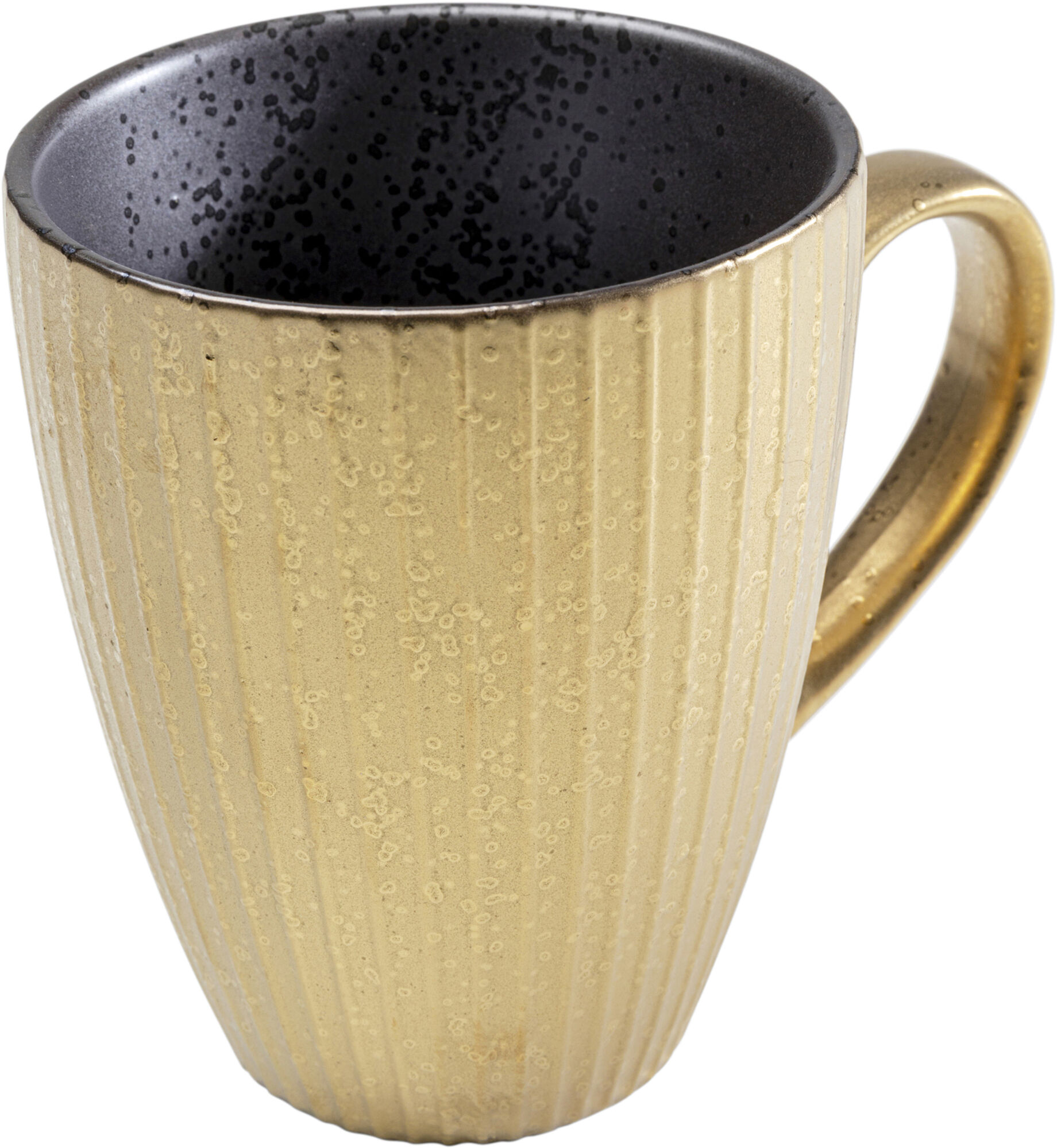 Kubek z uchem z porcelany czarno-złoty 250 ml – obraz-1