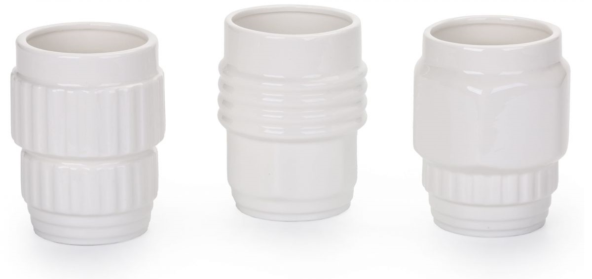 Kubki Machine (3-set) Ø9x11 cm białe – obraz-1
