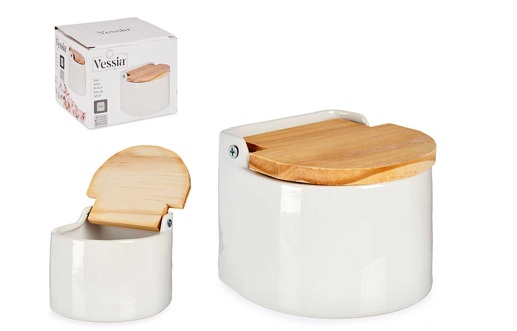 Кутия за сол с бамбуков капак – изображение-1