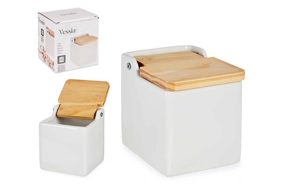 Кутия за сол с бамбуков капак – изображение-1