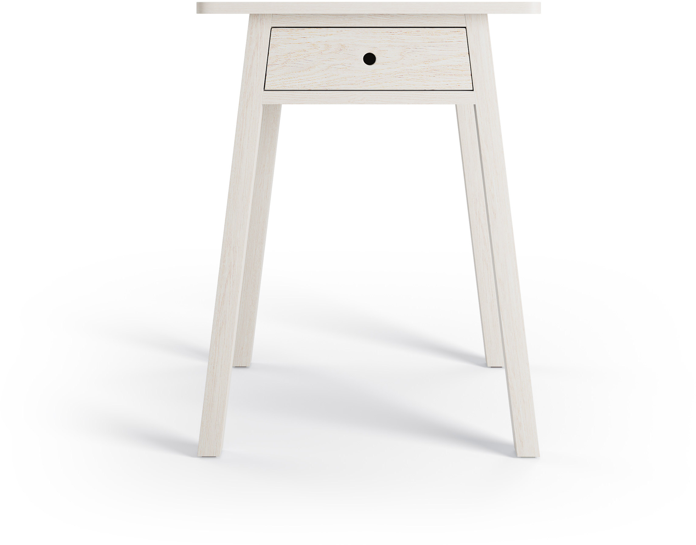 Kwadratowy stolik kawowy ogrodowy biały z szufladą 56x76 cm – obraz-1