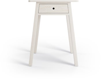 Kwadratowy stolik kawowy ogrodowy biały z szufladą 56x76 cm – obraz-1