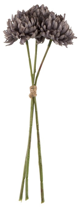 Kwiaty dekoracyjne sztuczne bukiet ciemnofioletowe 27 cm – obraz-1