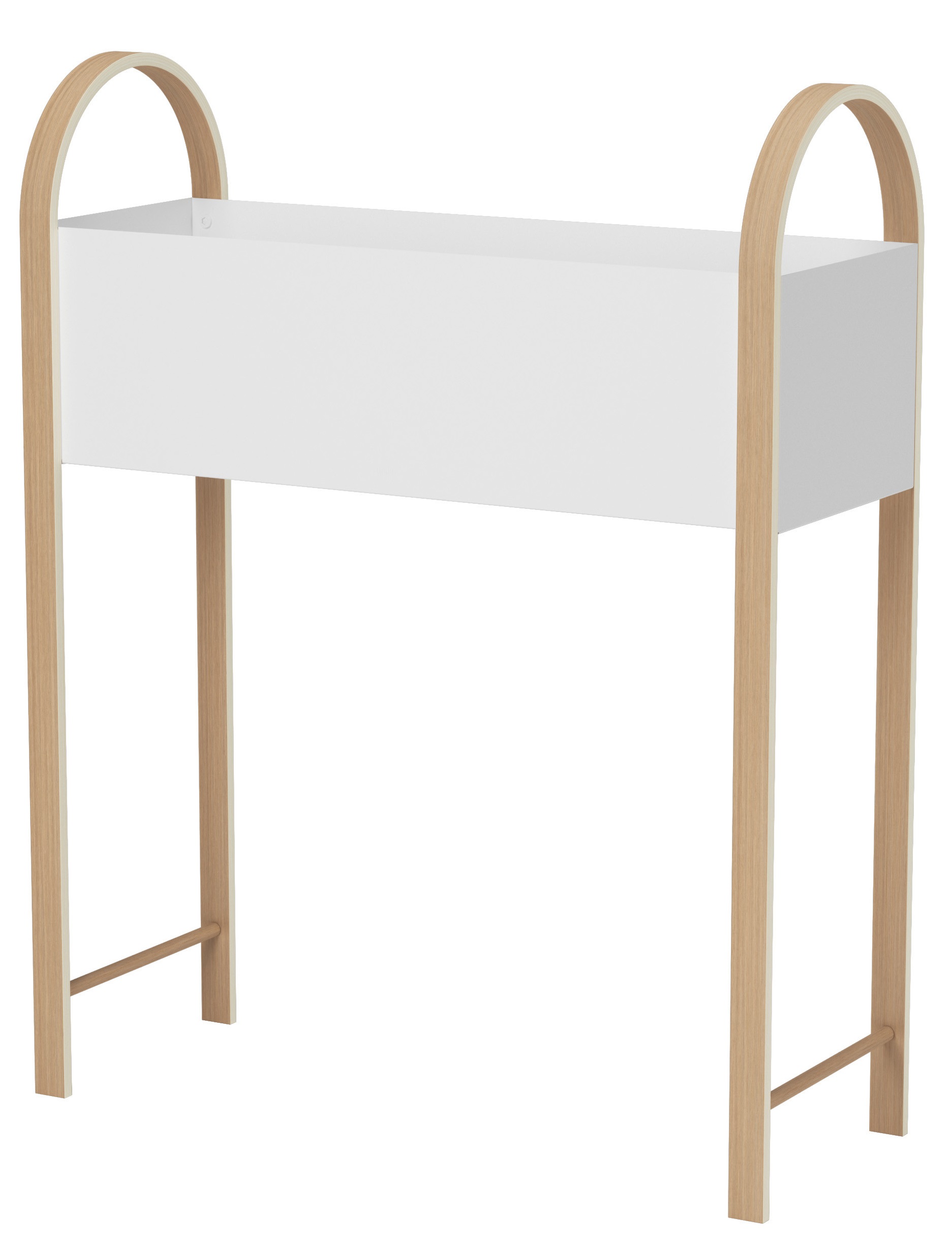 Kwietnik metalowy biały nogi złote 71x91 cm – obraz-1