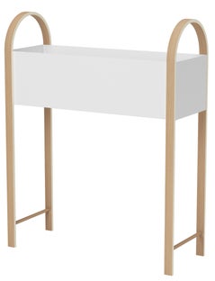 Kwietnik metalowy biały nogi złote 71x91 cm – obraz-1