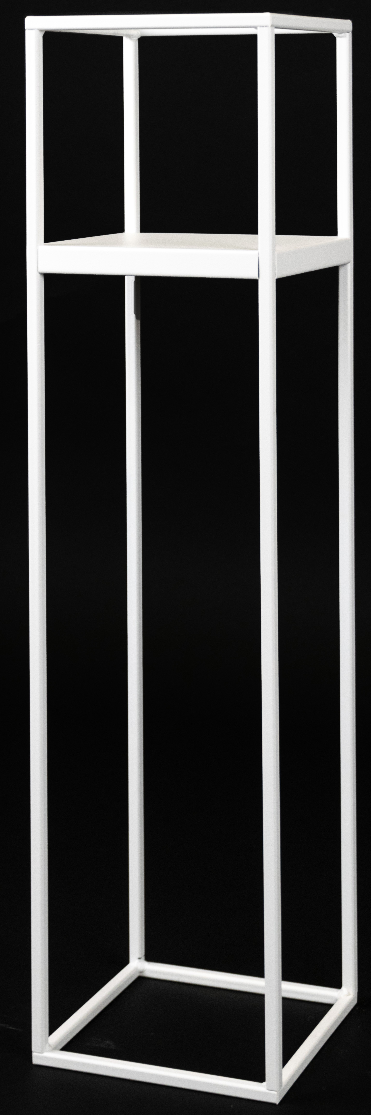 Kwietnik metalowy w kolorze białym stojący 19x77 cm – obraz-1