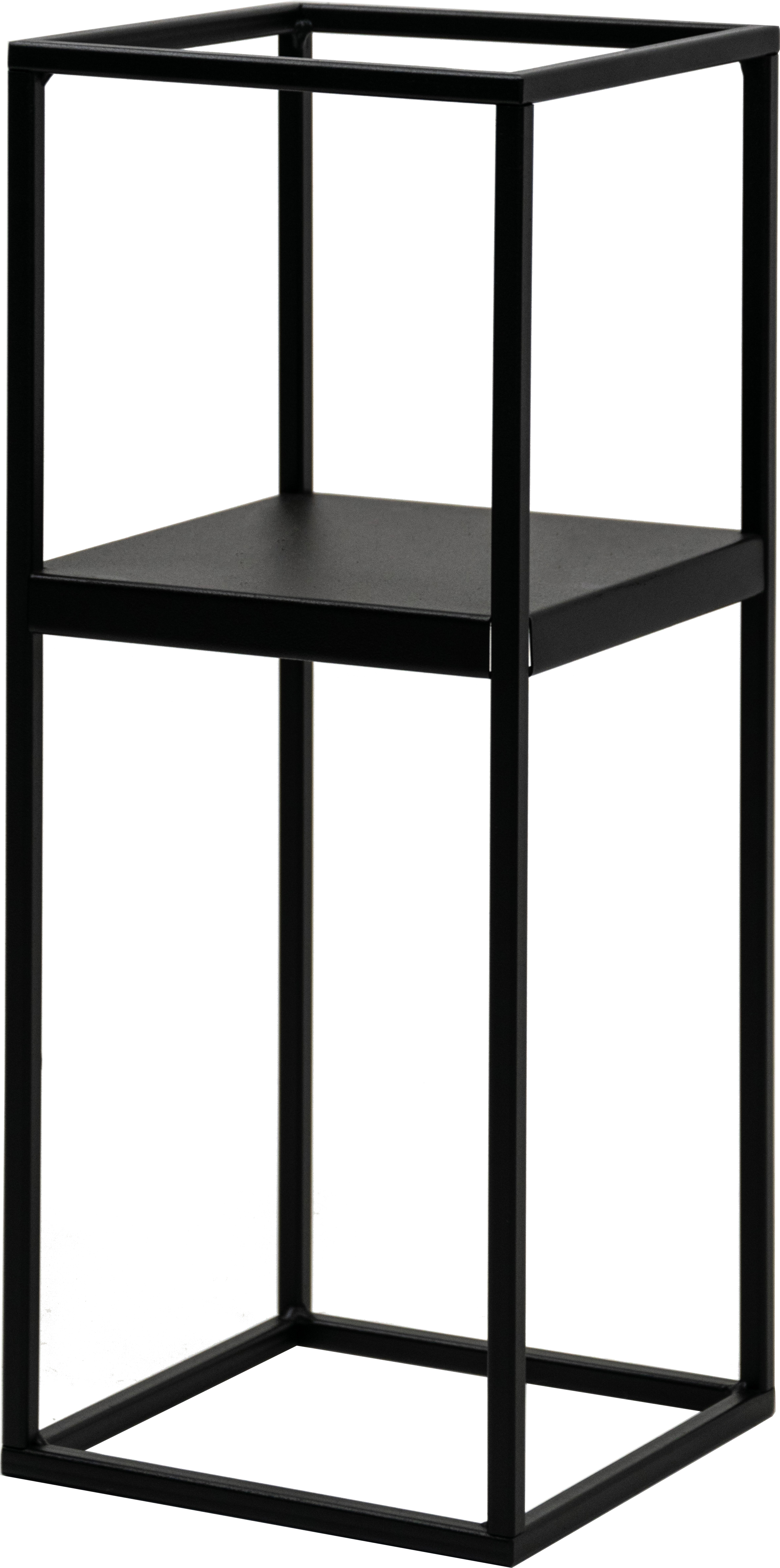 Kwietnik metalowy w kolorze czarnym stojący 19x47 cm – obraz-1