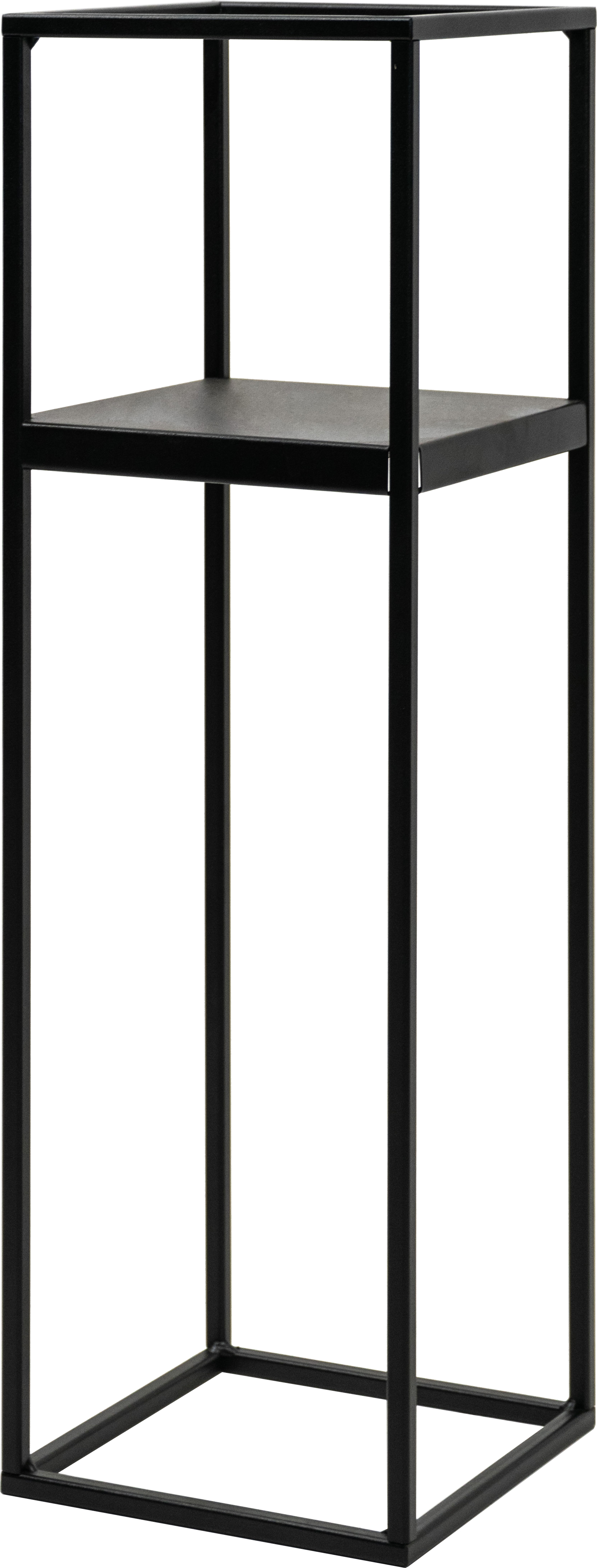 Kwietnik metalowy w kolorze czarnym stojący 19x62 cm – obraz-1