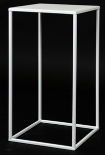 Kwietnik stojący biały metalowy 25x47 cm – obraz-1