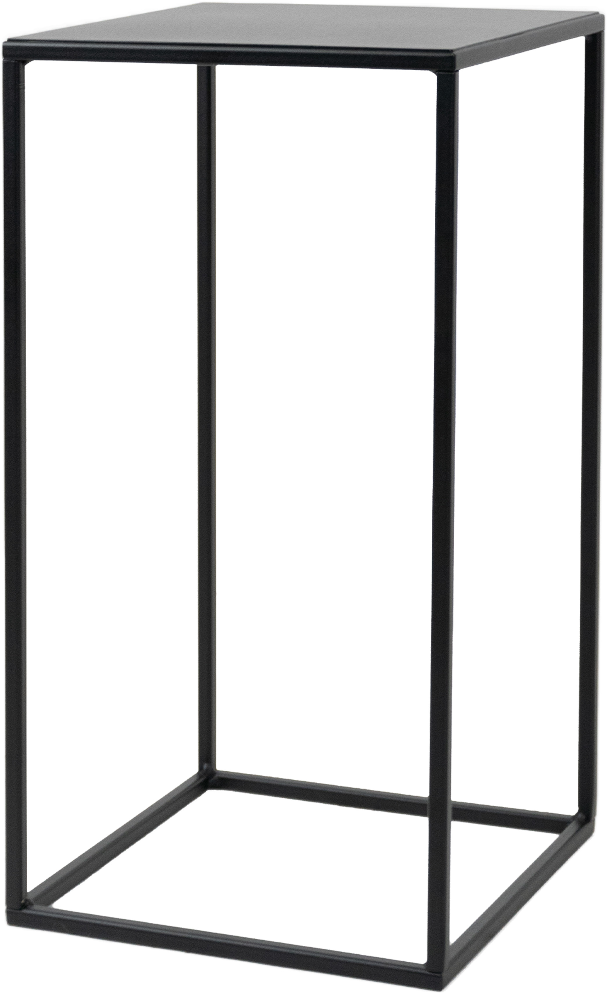 Kwietnik stojący czarny metalowy 25x47 cm – obraz-1