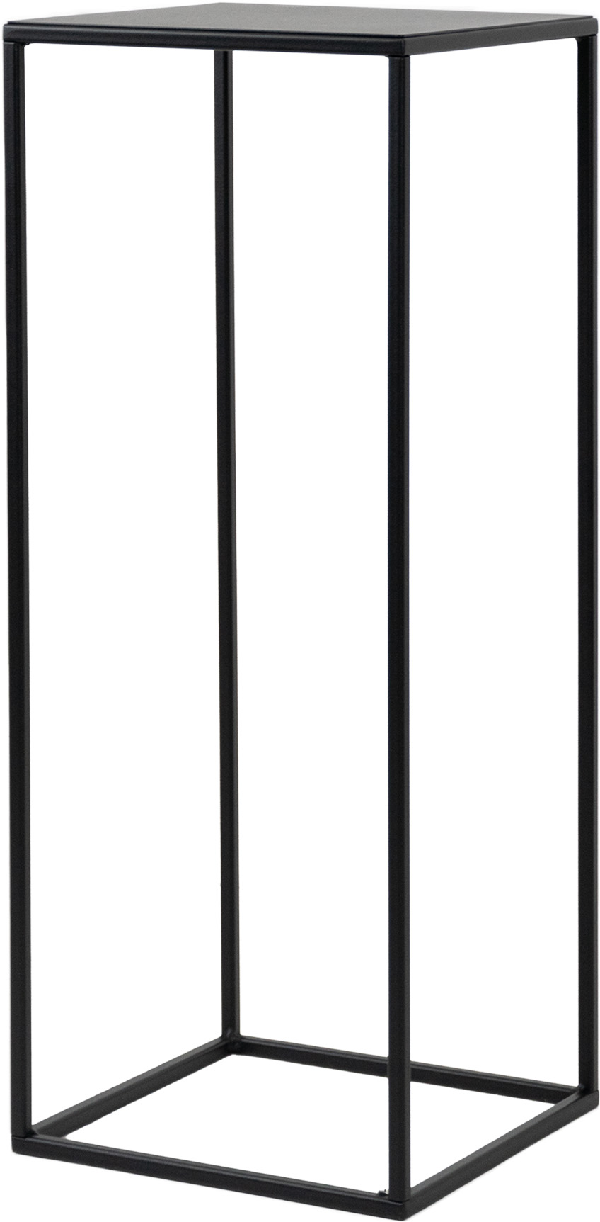 Kwietnik stojący czarny metalowy 25x62 cm – obraz-1