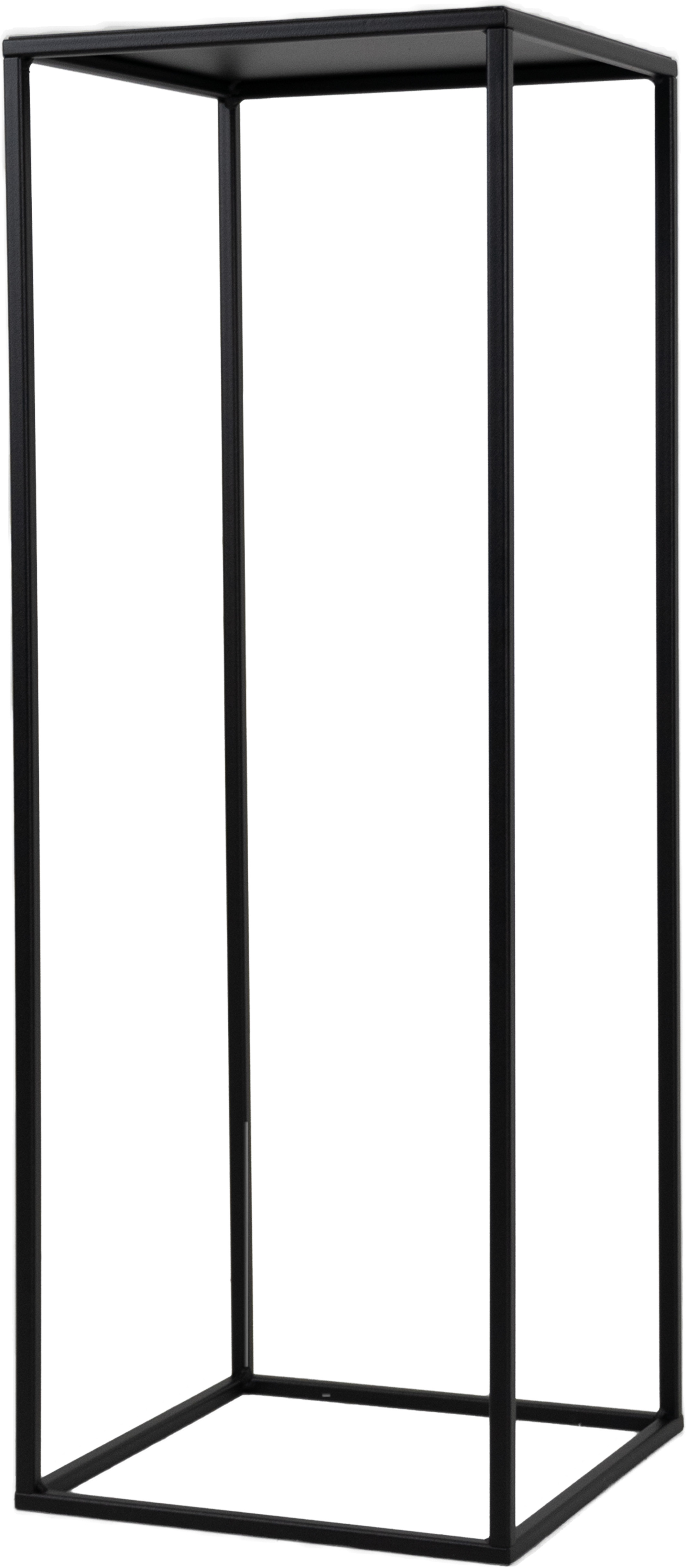 Kwietnik stojący czarny metalowy 25x77 cm – obraz-1