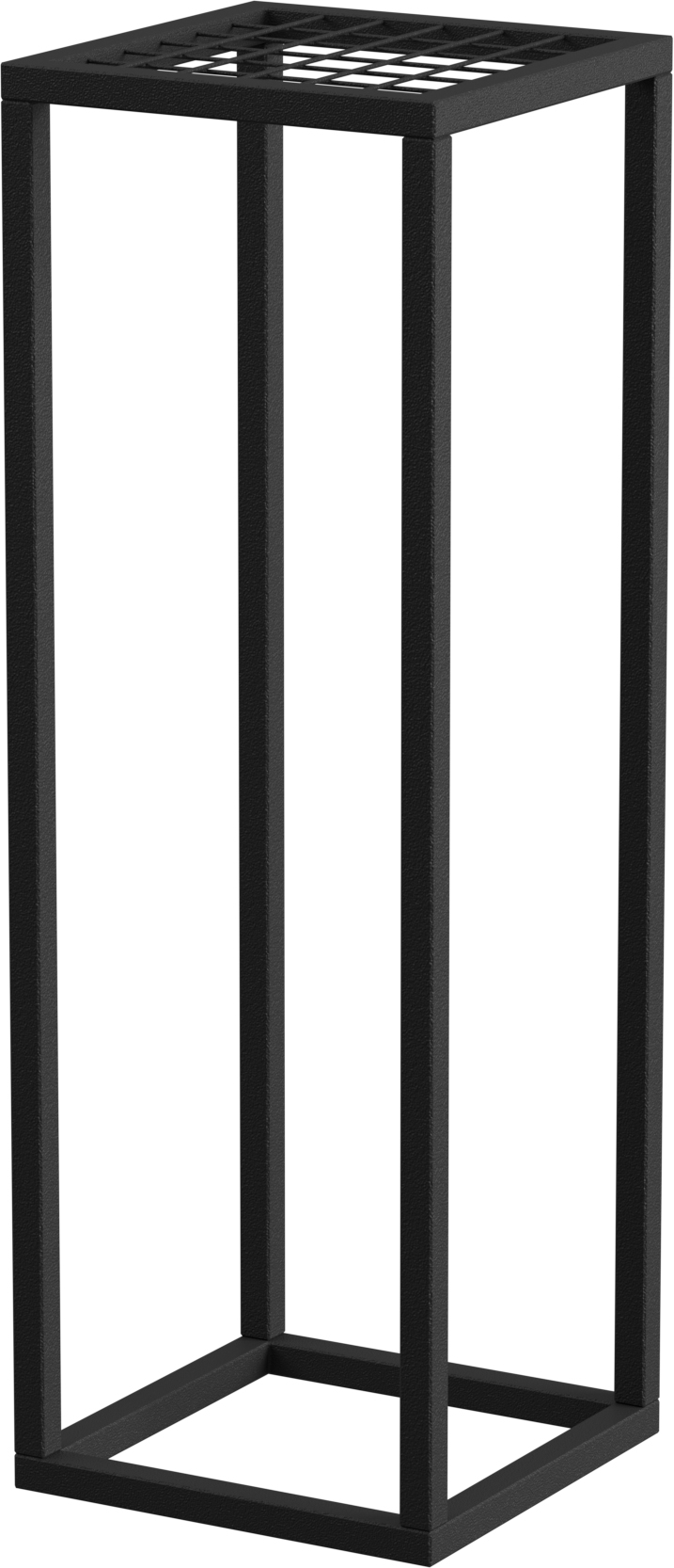 Kwietnik stojący loftowy czarny z metalu 19x60 cm – obraz-1