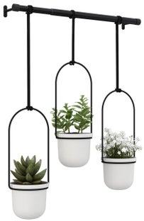 Kwietnik metalowy biały 63x15 cm – obraz-1