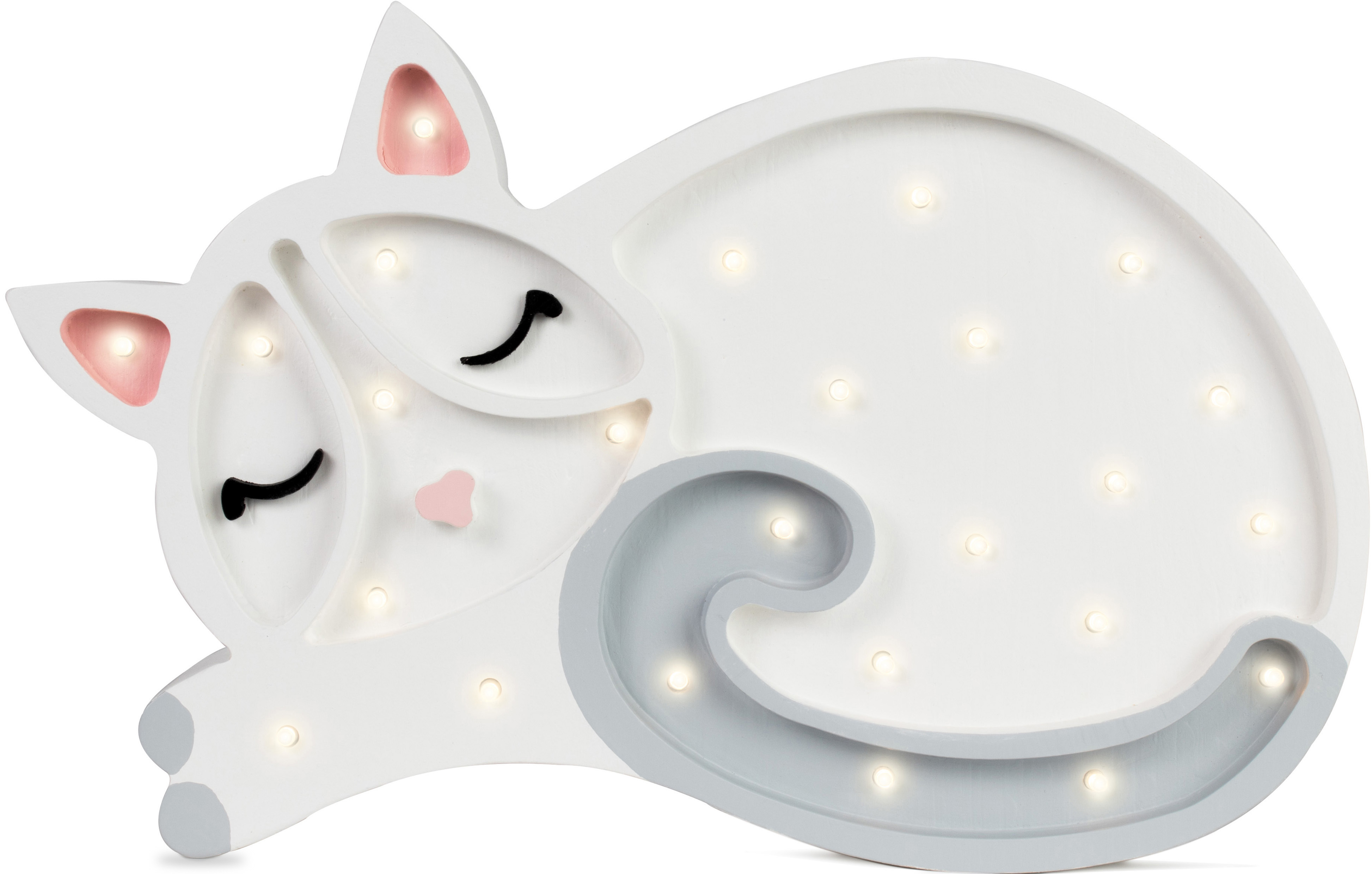 Lampa dla dzieci Kotek 33x23 cm biała – obraz-1