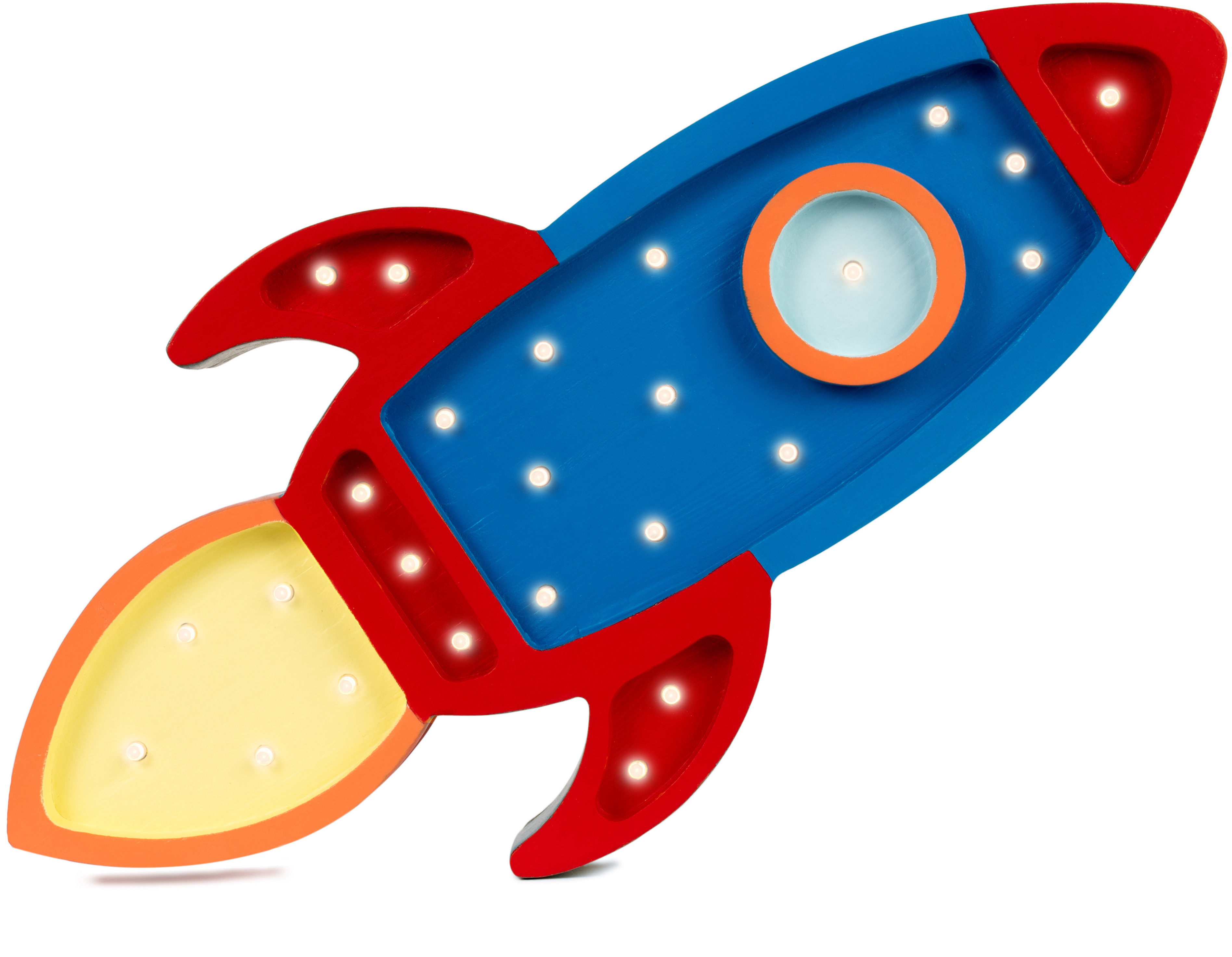 Lampa dla dzieci Rakieta 42 cm granatowo-czerwona – obraz-1