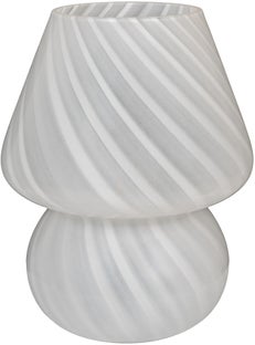 Lampa ogrodowa szklana na baterie biała 15,5x19,5 cm – grafika-1.