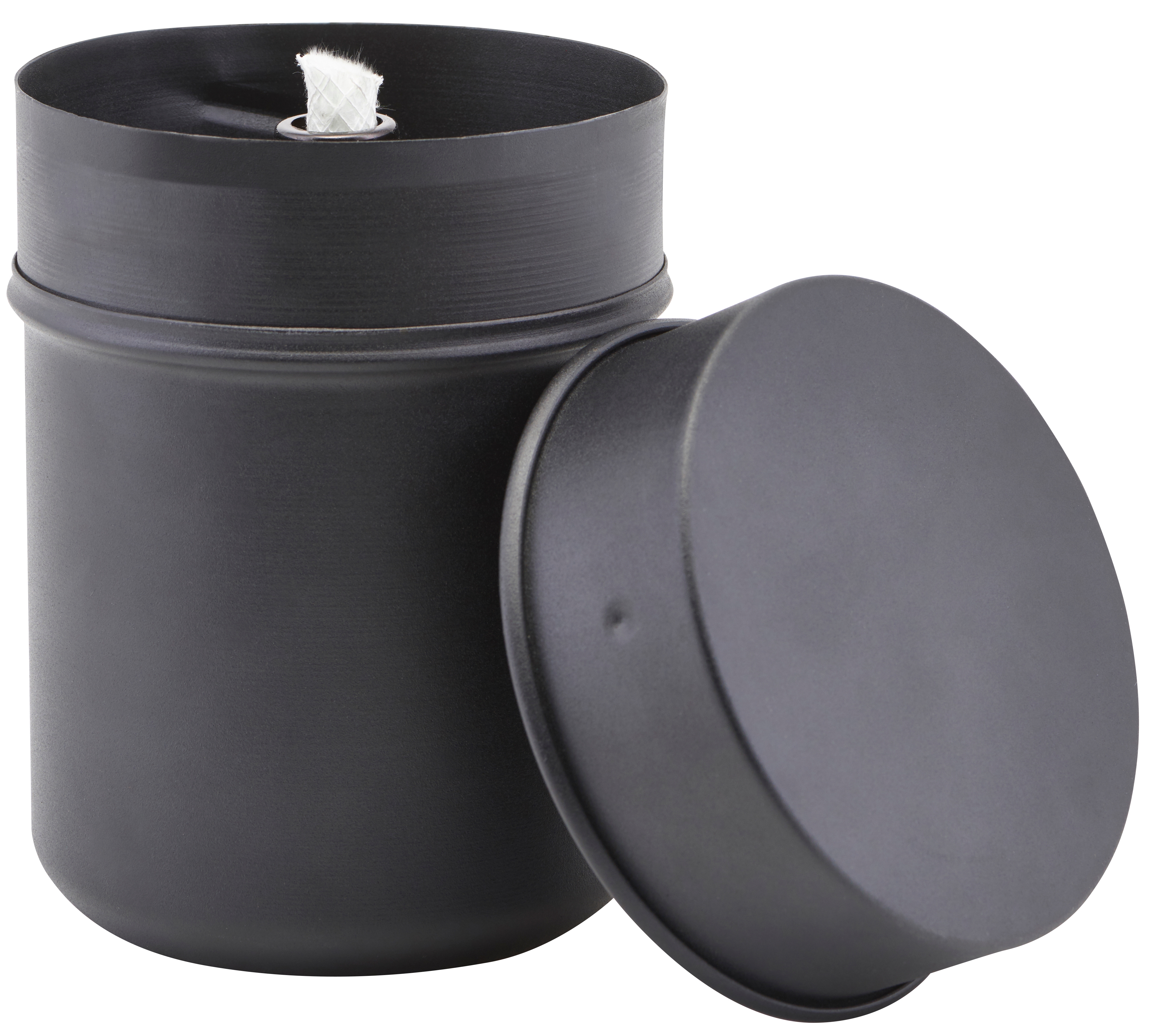 Lampa olejna metalowa czarna ∅13x16 cm – obraz-1